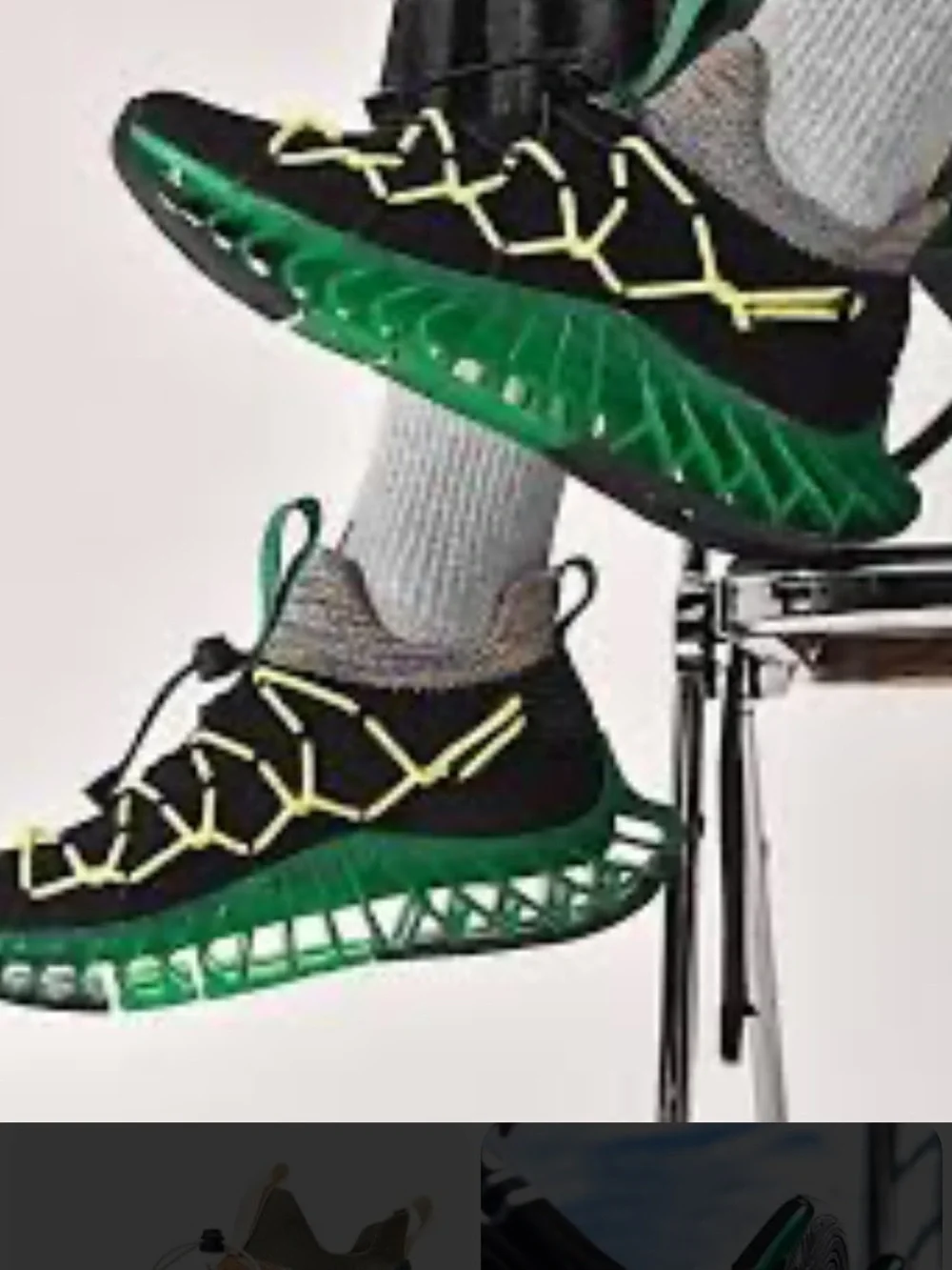 Men’s Black Sneakers with Neon Yellow Laces and Green sole